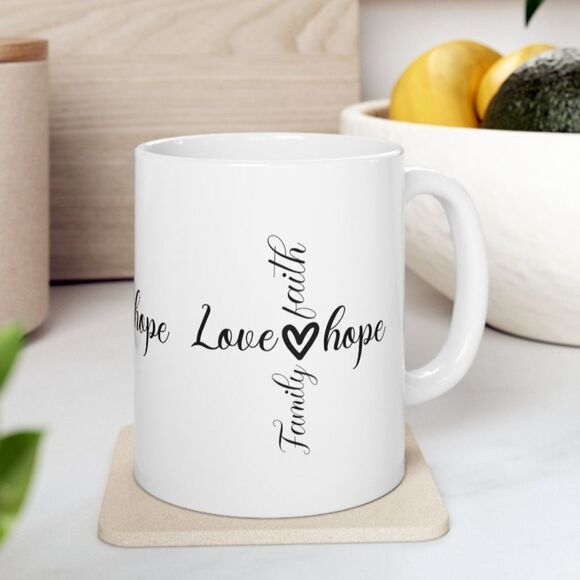 Love and Hope Coffee Cup inspirational and daily motivation Ceramic Mug 11 Oz - Picture 7 of 9
